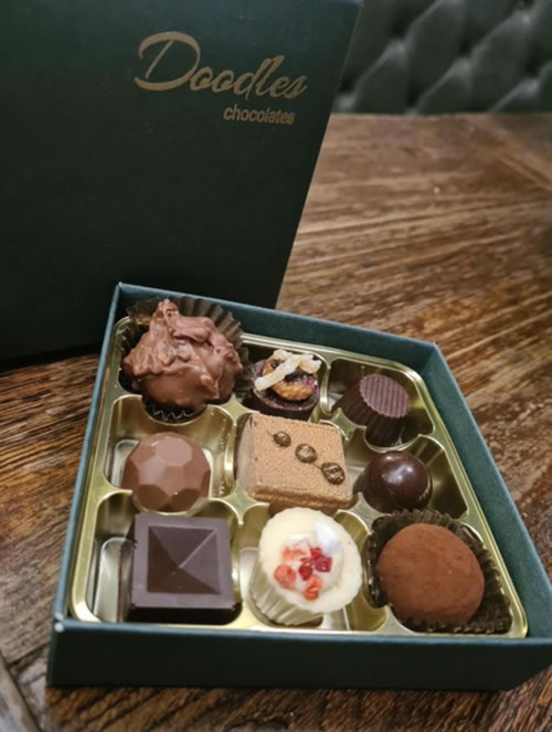 There were nine different chocolates to try in each box