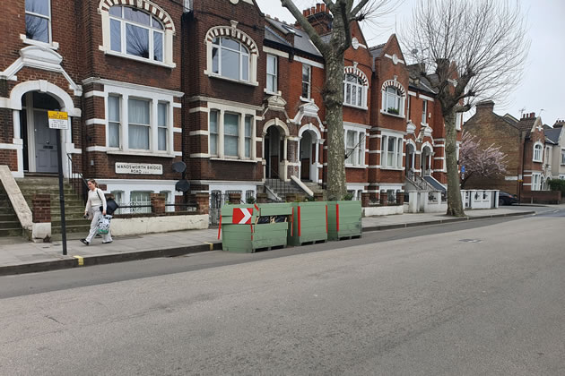 The planters are part of a scheme to calm traffic on the road