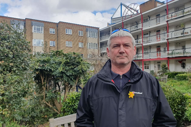 Rod Hood is a resident at Sir Oswald Stoll Mansions, having served in the Royal Corps of Signals