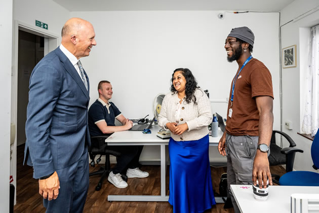 Gary Lashko OBE meets staff at The Stoll Foundation