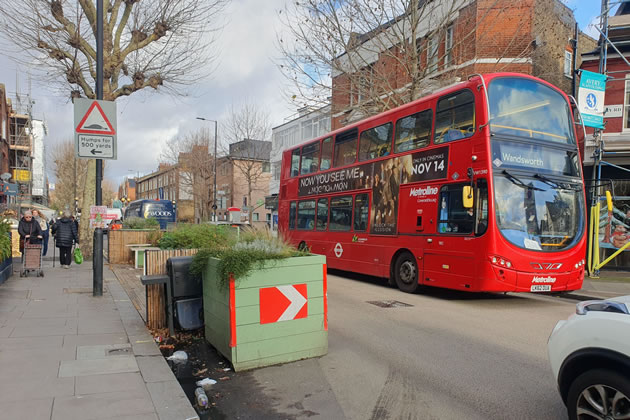 A bus on Wandsworth Bridge Road. Picture: LDRS