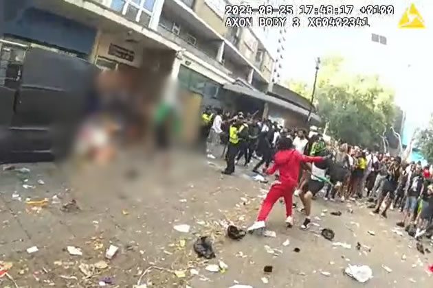 Sheldon Thibou fighting with another man prior to the stabbing