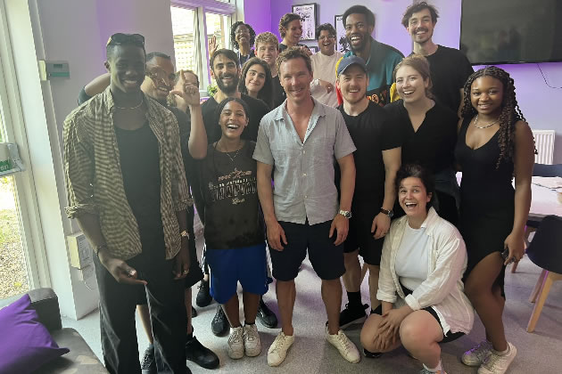 The global star meets students at the school he attended 